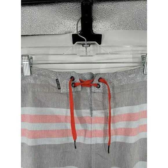 Lost Enterprises Board Shorts Size 32 Striped 9" Inseam Bathing Suit Swim Shorts - Picture 3 of 9